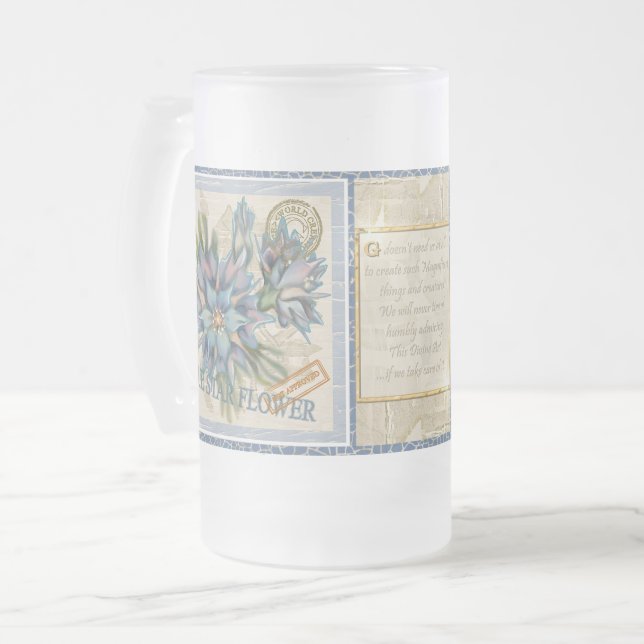 Caneca De Cerveja Vidro Jateado Flor do gabinete de criação G (Frente Esquerda)