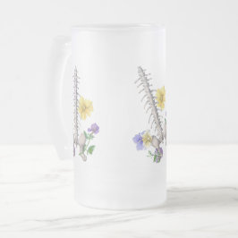 Caneca De Cerveja Vidro Jateado Floral Anatomy - Vertebrae, Hip Bone