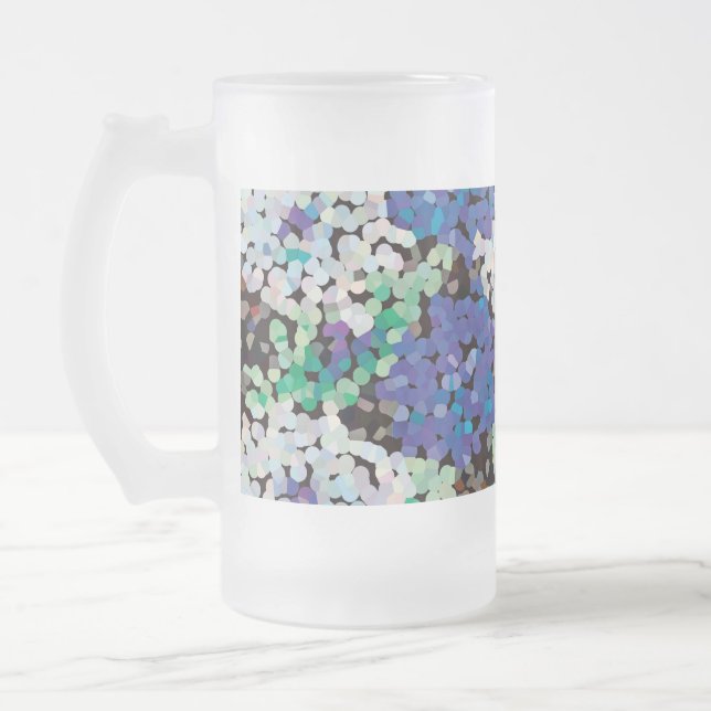 Caneca De Cerveja Vidro Jateado Floral Crystal Blossoms (Esquerda)