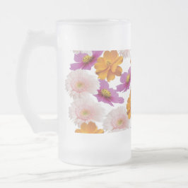 Caneca De Cerveja Vidro Jateado Floral Harmony