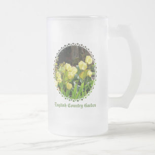 CANECA DE CERVEJA VIDRO JATEADO FLORES