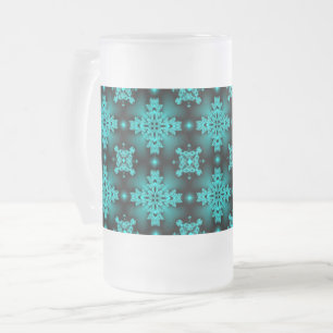 Caneca De Cerveja Vidro Jateado Flores de Artdeco no Estilo Retroativo
