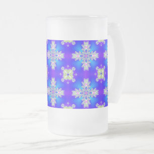 Caneca De Cerveja Vidro Jateado Flores de Artdeco no Estilo Retroativo