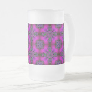 Caneca De Cerveja Vidro Jateado Flores de Artdeco no Estilo Retroativo