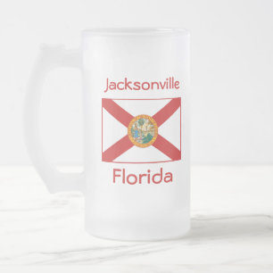 Caneca De Cerveja Vidro Jateado Flórida Flag Map City