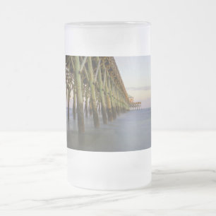 Caneca De Cerveja Vidro Jateado Folly Beach Pier Beauty Fosco Beer Mug
