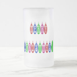 Caneca De Cerveja Vidro Jateado Fonte Colorida de Ornamento de Natal Feliz