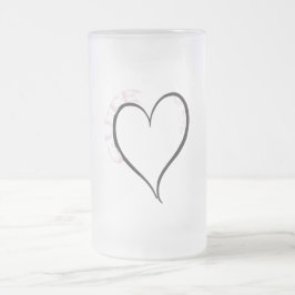 Caneca De Cerveja Vidro Jateado Fonte rosa branca, mas psíquica, do coração preto