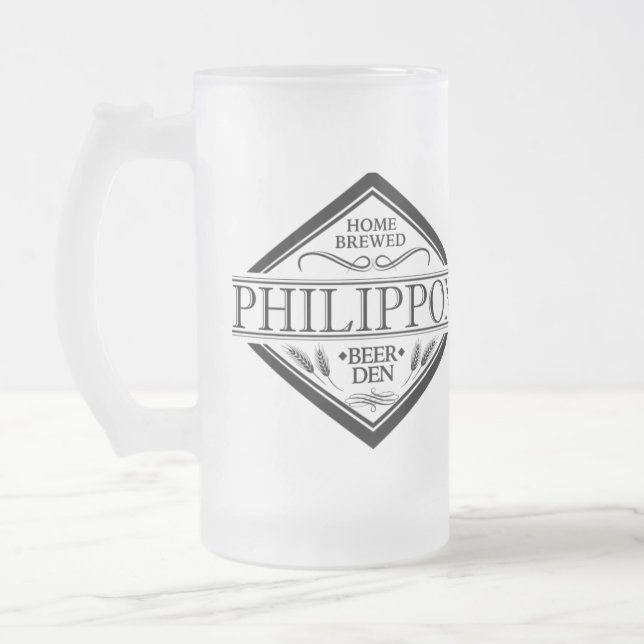 Caneca De Cerveja Vidro Jateado Fosco (Esquerda)