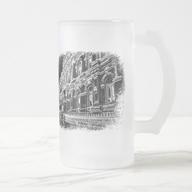 Caneca De Cerveja Vidro Jateado Fosco, 473 ml (Direita)