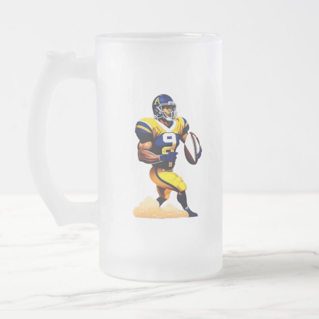 Caneca De Cerveja Vidro Jateado Fosco Americano Glass Mug (Esquerda)