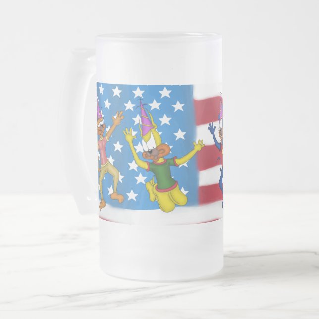 Caneca De Cerveja Vidro Jateado Fosco Beer Mug (Frente Esquerda)