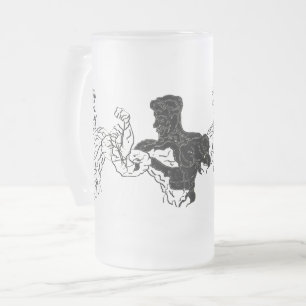 Caneca De Cerveja Vidro Jateado Fosco Beer Mug: Body Builder