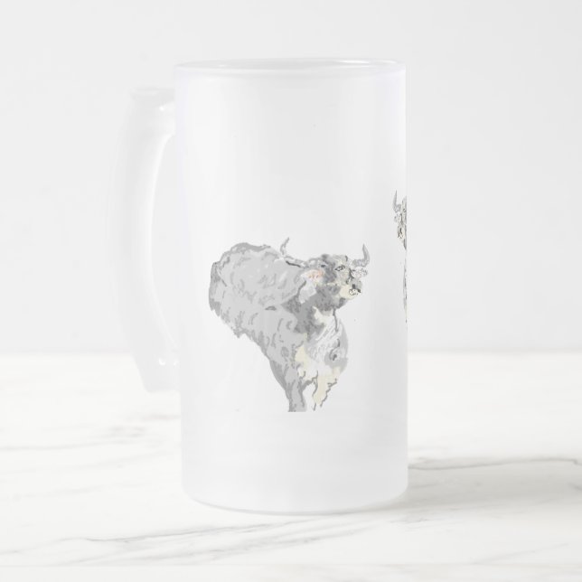 Caneca De Cerveja Vidro Jateado Fosco Beer Mug: Sede como Buffalo (Frente Esquerda)