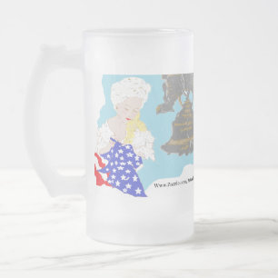 CANECA DE CERVEJA VIDRO JATEADO FOSCO BEERMUG : 4 DE JULHO