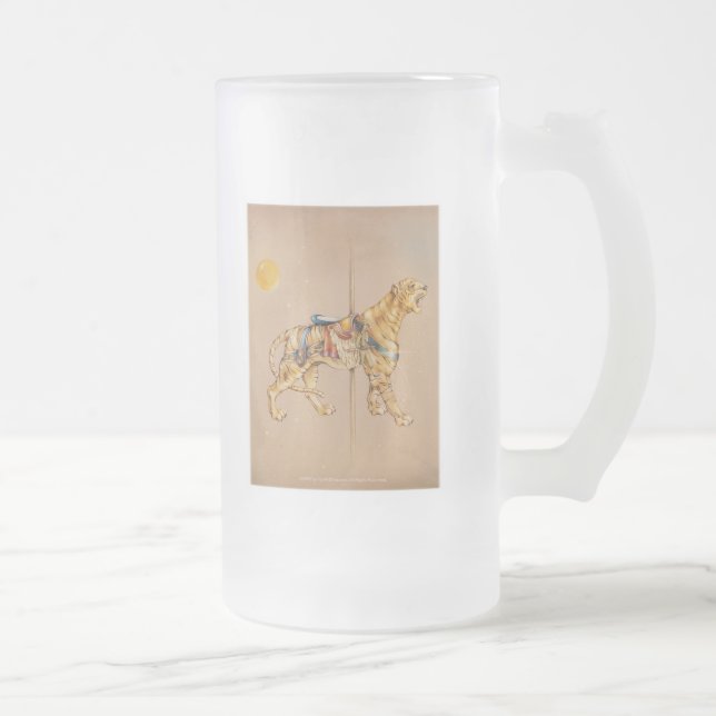 Caneca De Cerveja Vidro Jateado Fosco Carousel Tiger (Direita)