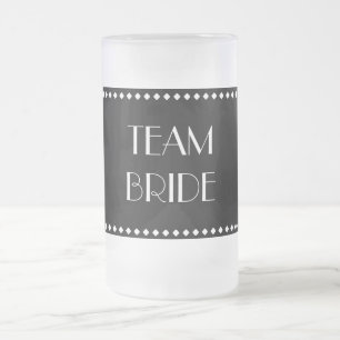 Caneca De Cerveja Vidro Jateado Fosco da Equipe Bride Mug