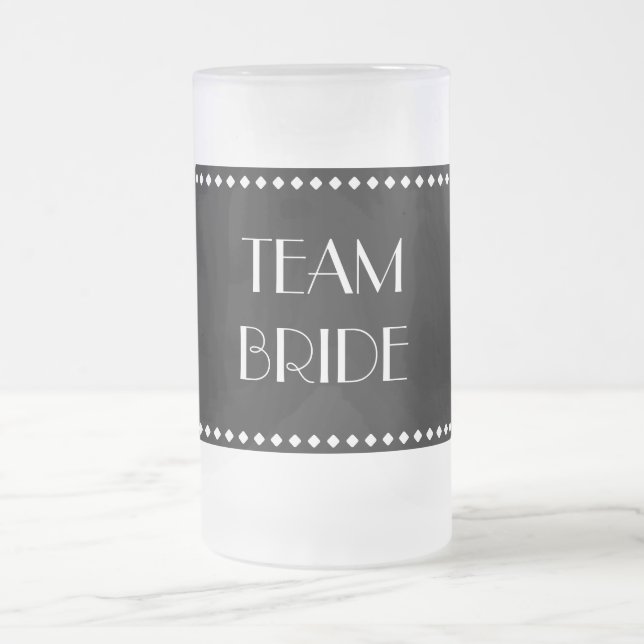 Caneca De Cerveja Vidro Jateado Fosco da Equipe Bride Mug (Centro)