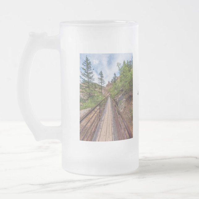 Caneca De Cerveja Vidro Jateado Fosco da Ponte de Sete Folhas (Esquerda)