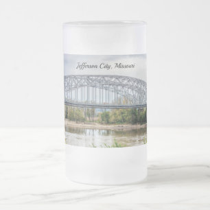 Caneca De Cerveja Vidro Jateado Fosco da Ponte Jeff City Mug