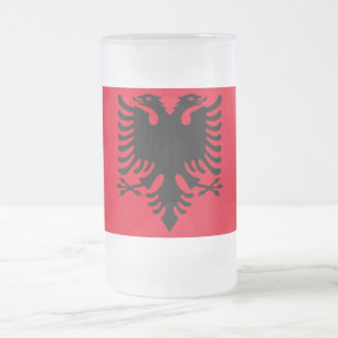 Caneca De Cerveja Vidro Jateado Fosco de Águia Dupla Albânia