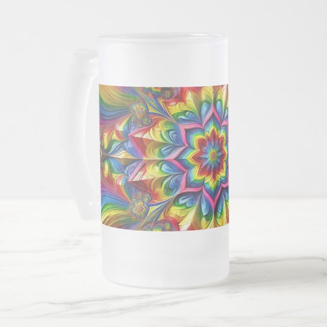Caneca De Cerveja Vidro Jateado Fosco de cápsula de vidro com design LGBTQ (Frente Esquerda)