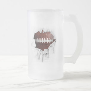Caneca De Cerveja Vidro Jateado Fosco De Futebol Torn Beer Mug