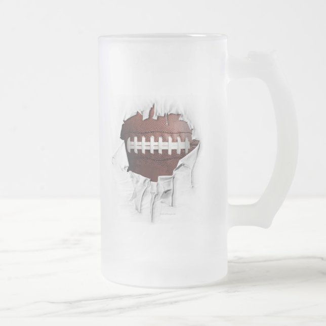 Caneca De Cerveja Vidro Jateado Fosco De Futebol Torn Beer Mug (Direita)