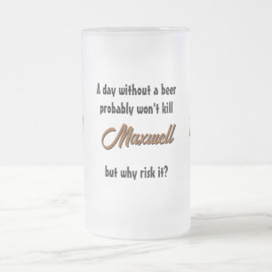 Caneca De Cerveja Vidro Jateado Fosco de galinha
