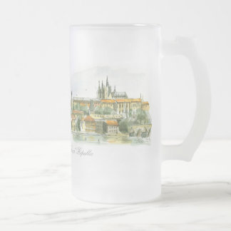 Caneca De Cerveja Vidro Jateado Fosco de Praga