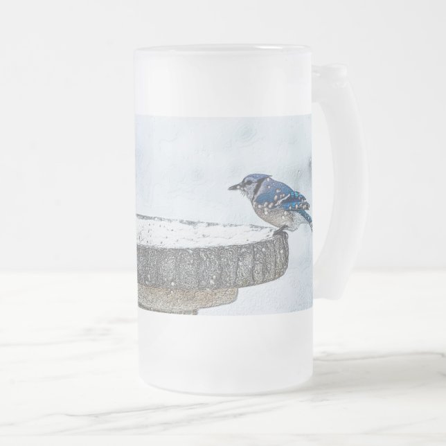 Caneca De Cerveja Vidro Jateado Fosco do lado oposto (Frente Esquerda)