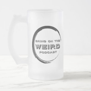 Caneca De Cerveja Vidro Jateado Fosco do logotipo BOTW à esquerda ou à direita