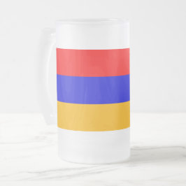 Caneca De Cerveja Vidro Jateado Fosco Glass Mug com bandeira da Armênia