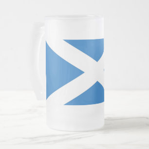 Caneca De Cerveja Vidro Jateado Fosco Glass Mug com bandeira da Escócia