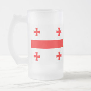 Caneca De Cerveja Vidro Jateado Fosco Glass Mug com bandeira da Geórgia