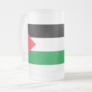 Caneca De Cerveja Vidro Jateado Fosco Glass Mug com bandeira da Palestina