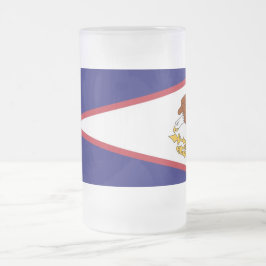 Caneca De Cerveja Vidro Jateado Fosco Glass Mug com bandeira da Samoa Americana
