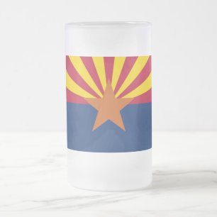 Caneca De Cerveja Vidro Jateado Fosco Glass Mug com bandeira de Arizona, EUA