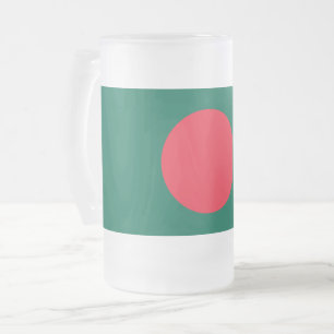 Caneca De Cerveja Vidro Jateado Fosco Glass Mug com bandeira de Bangladesh