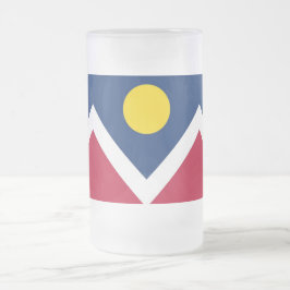 Caneca De Cerveja Vidro Jateado Fosco Glass Mug com bandeira de Denver City, EUA