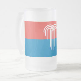 Caneca De Cerveja Vidro Jateado Fosco Glass Mug com bandeira de Kansas City