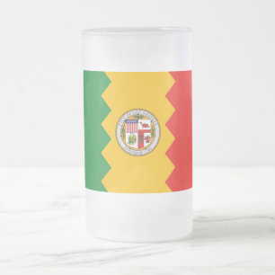 Caneca De Cerveja Vidro Jateado Fosco Glass Mug com bandeira de Los Angeles