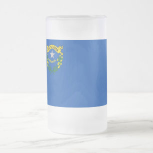 Caneca De Cerveja Vidro Jateado Fosco Glass Mug com bandeira de Nevada
