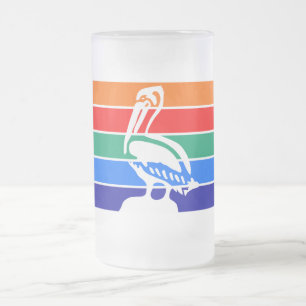 Caneca De Cerveja Vidro Jateado Fosco Glass Mug com bandeira de Rua. Petersburgo