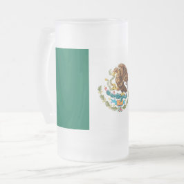 Caneca De Cerveja Vidro Jateado Fosco Glass Mug com bandeira do México