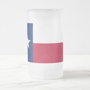 Caneca De Cerveja Vidro Jateado Fosco Glass Mug com bandeira do Texas, EUA