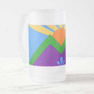 Caneca De Cerveja Vidro Jateado Fosco Glass Mug com bandeira dos Primaveras Manito