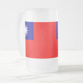 Caneca De Cerveja Vidro Jateado Fosco Glass Mug com pavilhão de Taiwan
