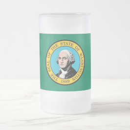 Caneca De Cerveja Vidro Jateado Fosco Glass Mug com pavilhão do Estado de Washingt