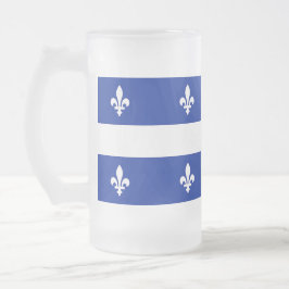 Caneca De Cerveja Vidro Jateado Fosco Glass Mug com pavilhão do Quebec